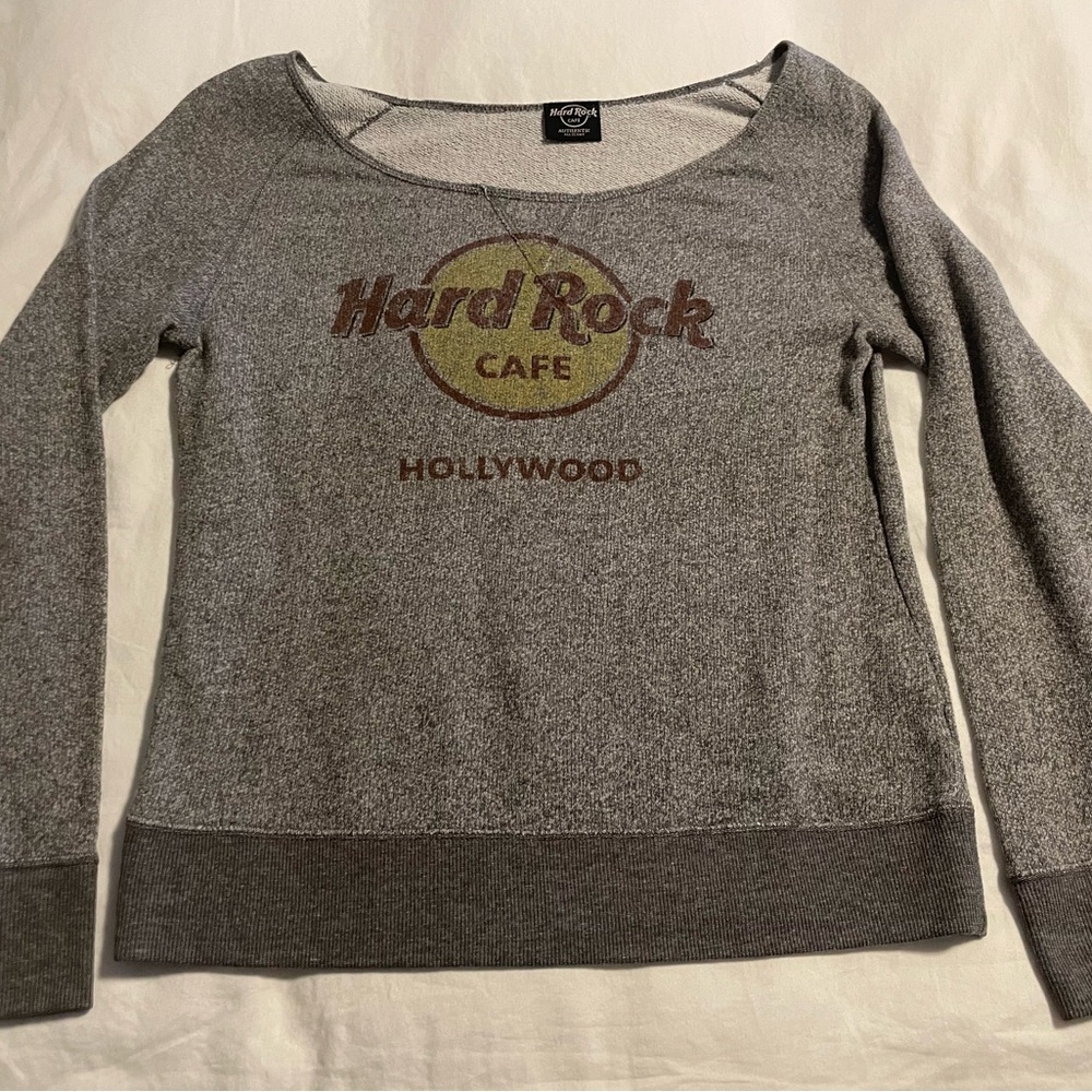 Hard Rock Cafe Hollywood Gray Sweater